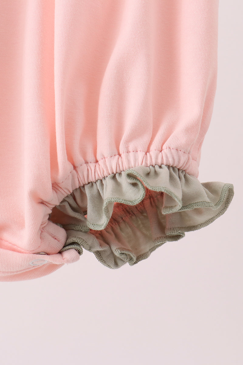 Pumpkin bow applique ruffle bubble