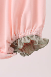 Pumpkin bow applique ruffle bubble