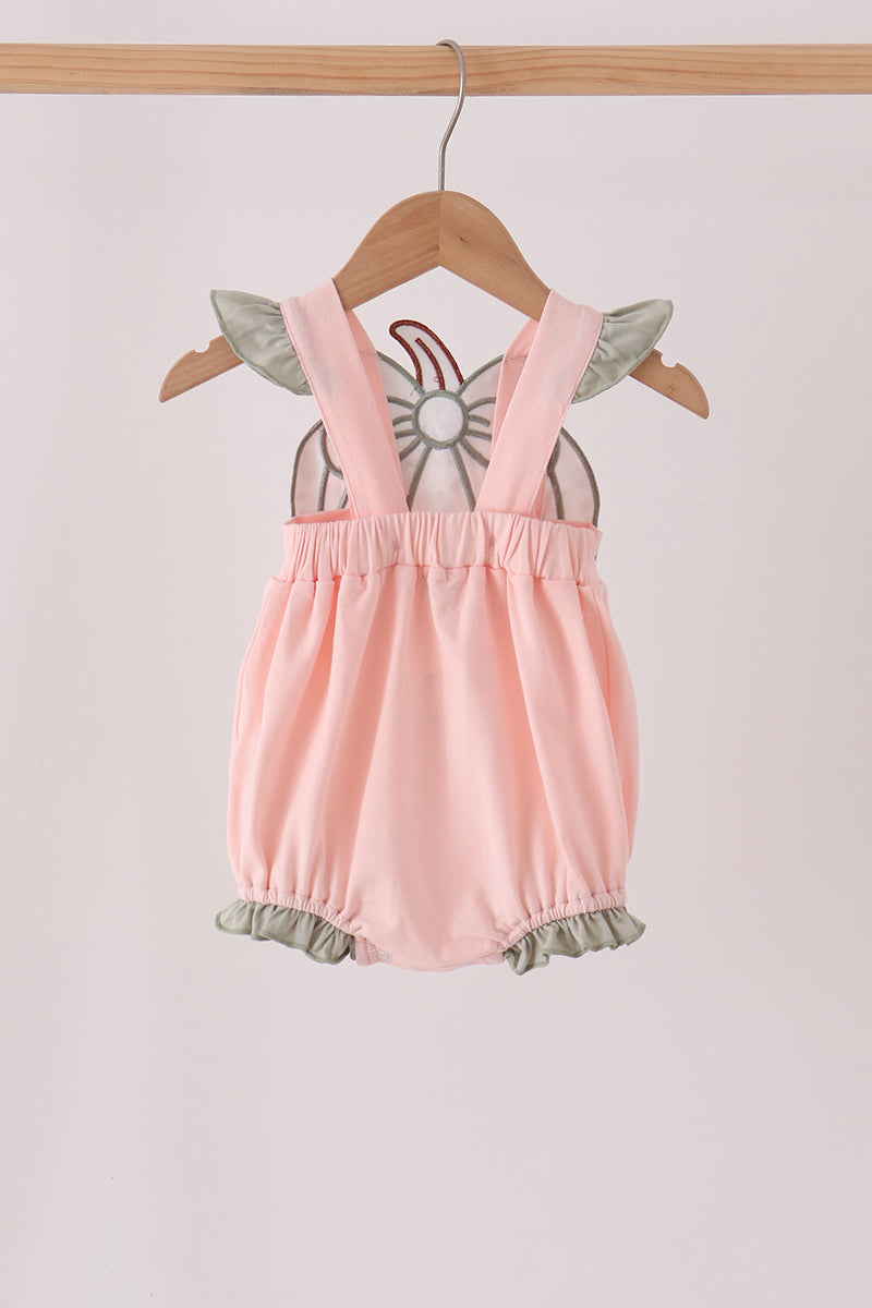 Pumpkin bow applique ruffle bubble