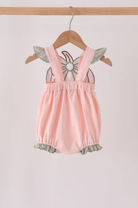 Pumpkin bow applique ruffle bubble
