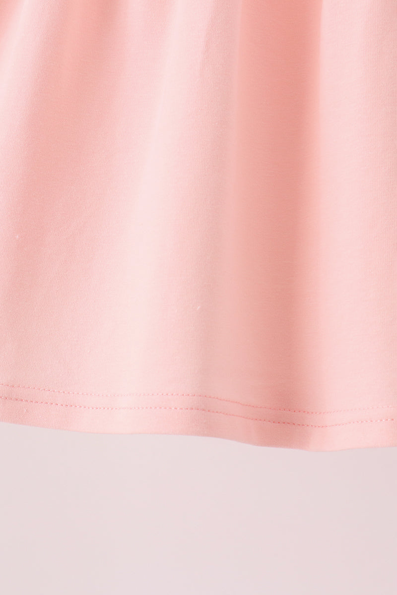 Pumpkin bow applique ruffle dress