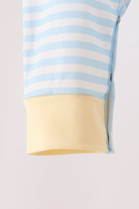 Airplane embroidery stripe romper