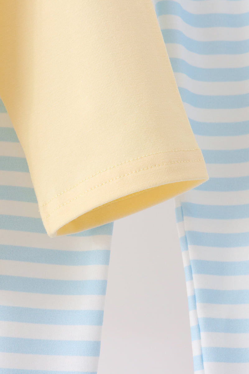 Airplane embroidery stripe pants set