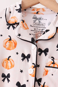 Pumpkin bamboo ruffle pajama set