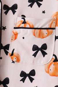 Pumpkin bamboo ruffle pajama set