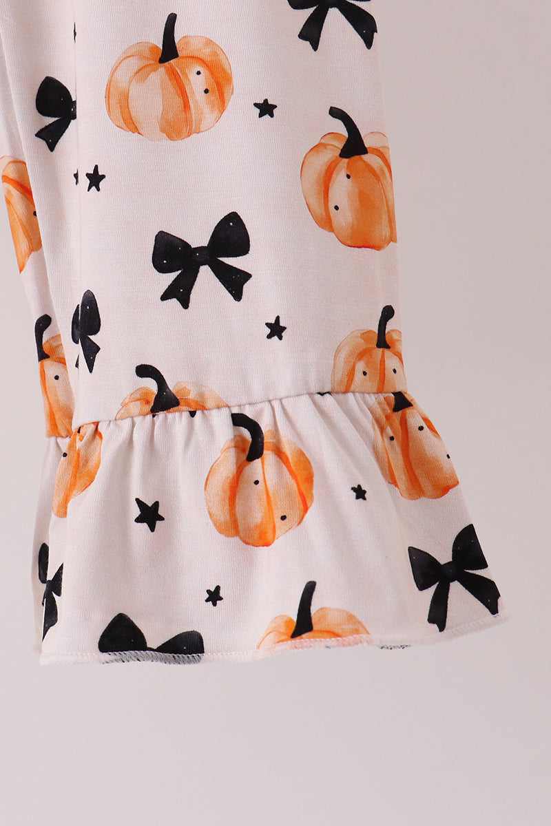 Pumpkin bamboo ruffle pajama set