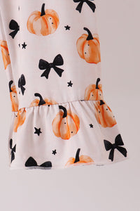 Pumpkin bamboo ruffle pajama set