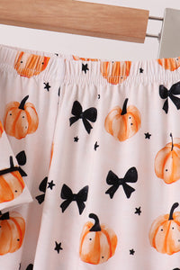 Pumpkin bamboo ruffle pajama set
