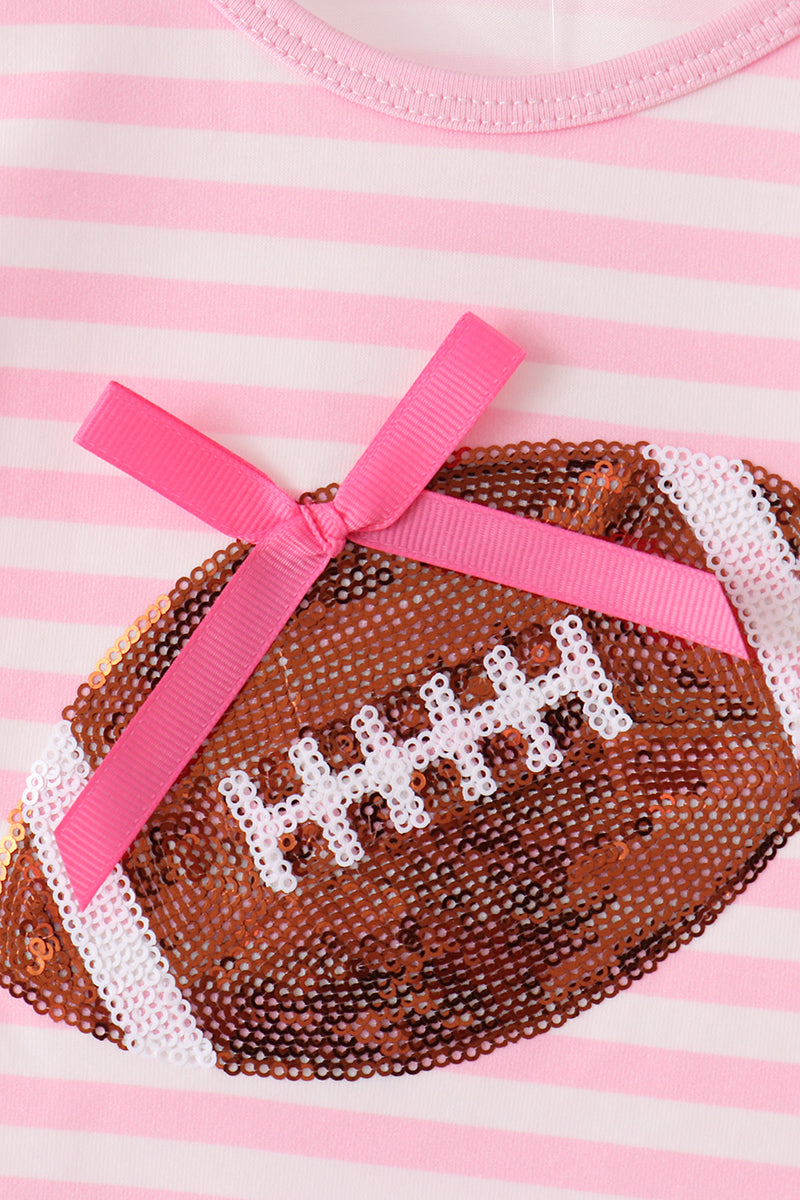 Football sequin stripe bloomer set