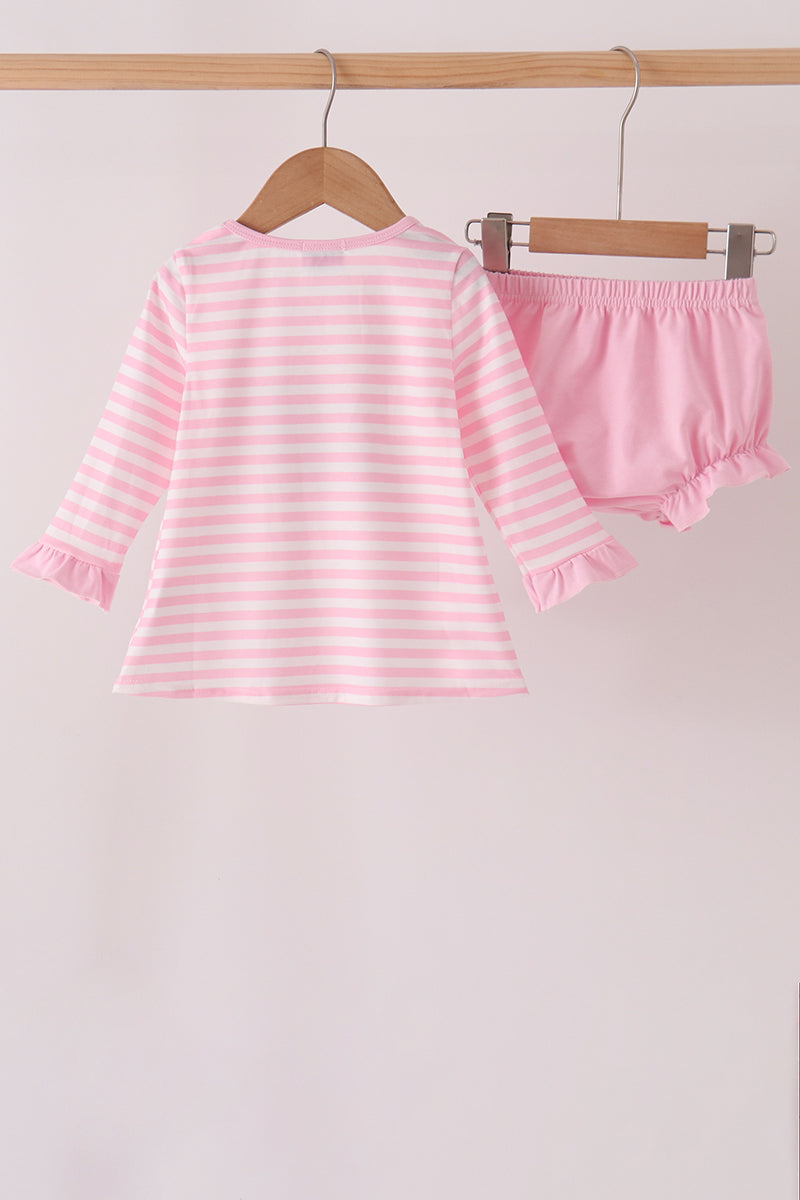 Football sequin stripe bloomer set