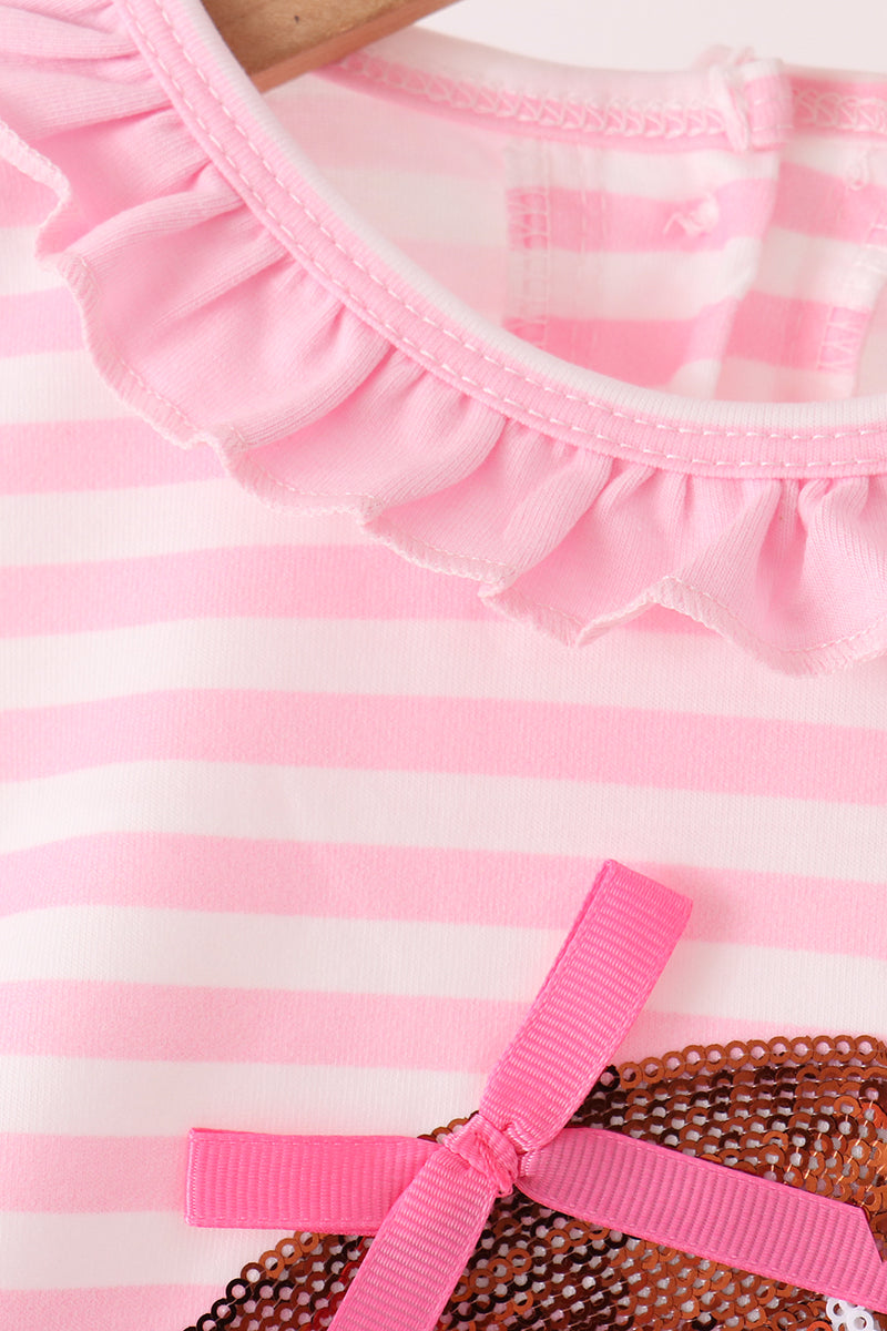 Football sequin stripe bubble