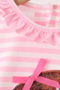 Football sequin stripe bubble