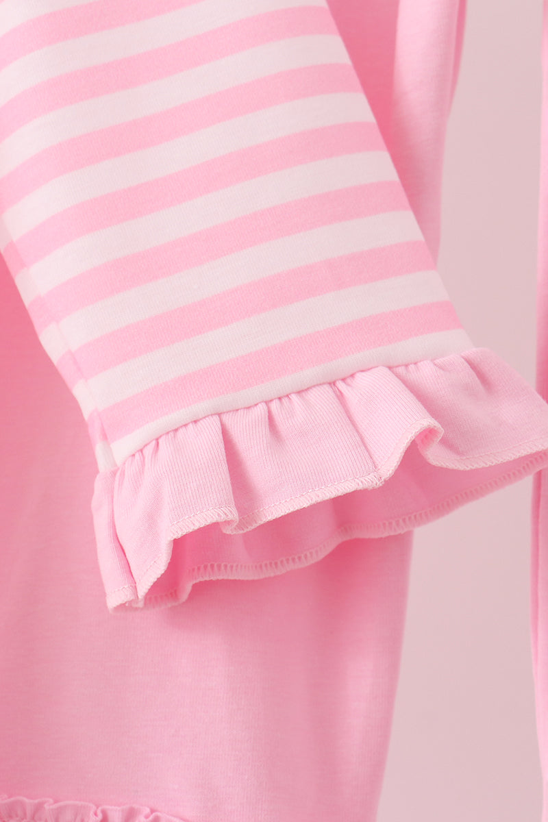 Football sequin stripe ruffle pants set