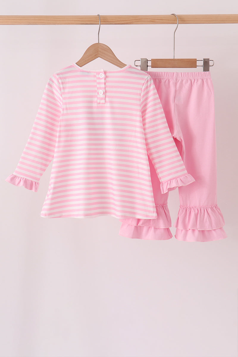 Football sequin stripe ruffle pants set