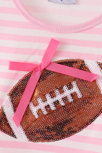 Football sequin stripe ruffle pants set