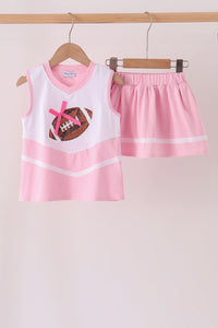 Football sequin skorts set