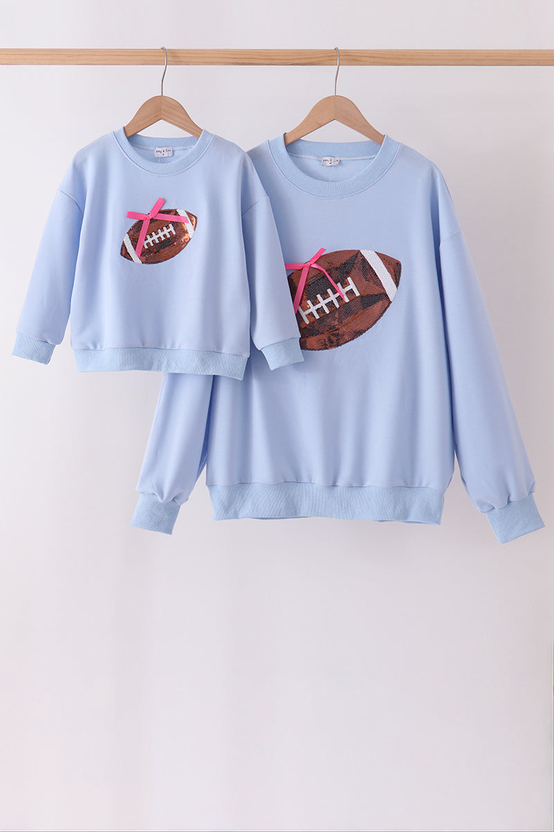 Football sequin mom&me top