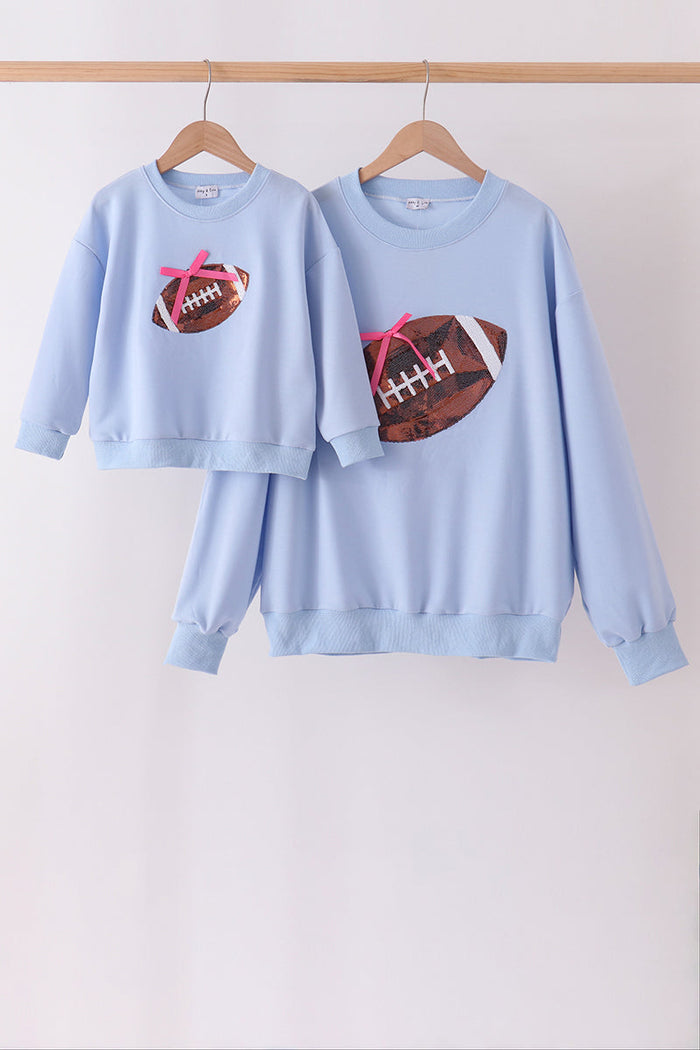 Football sequin mom&me top