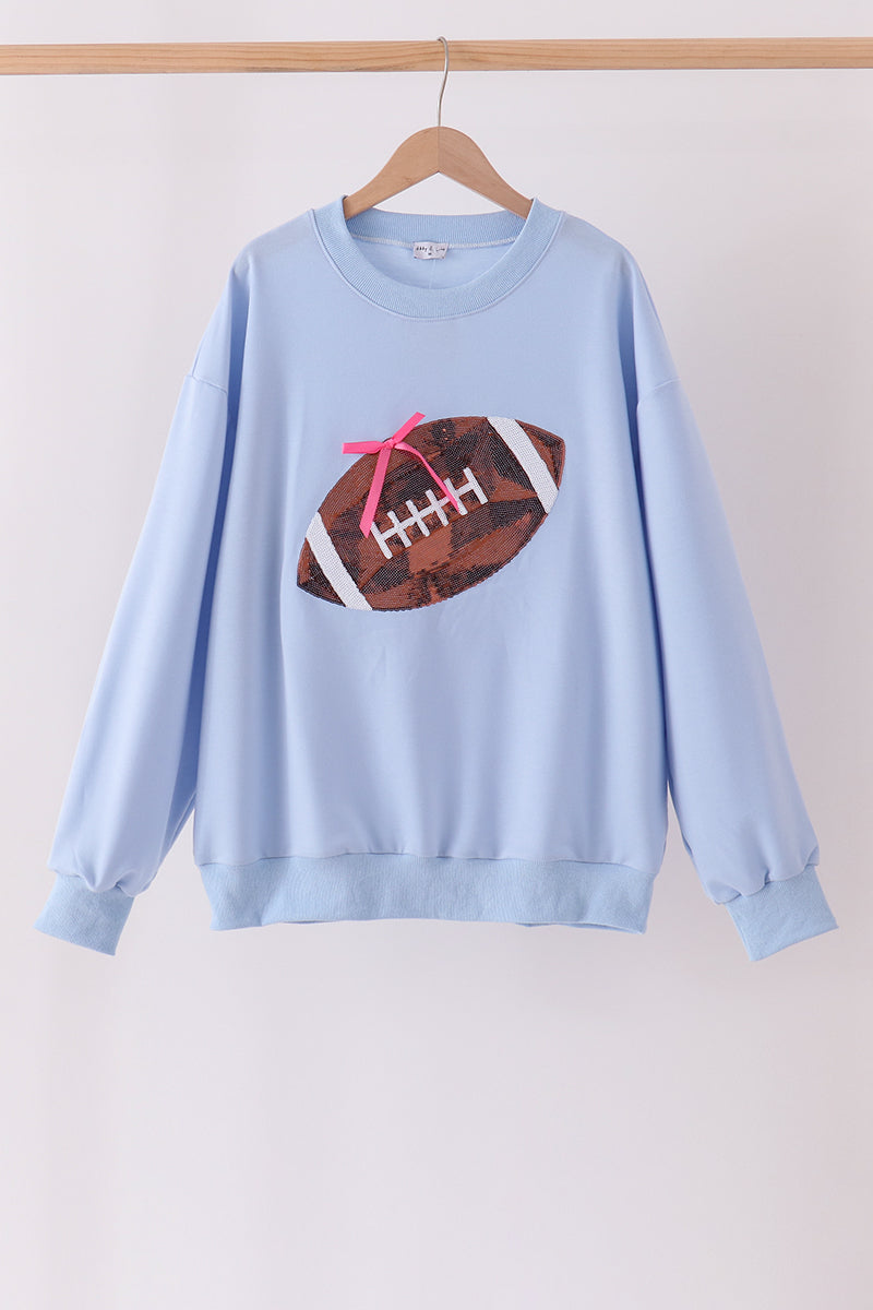 Football sequin mom&me top