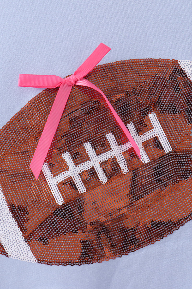 Football sequin mom&me top