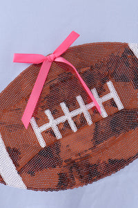 Football sequin mom&me top