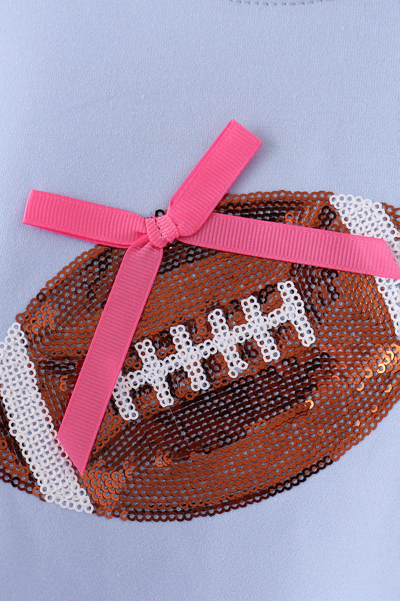 Football sequin mom&me top