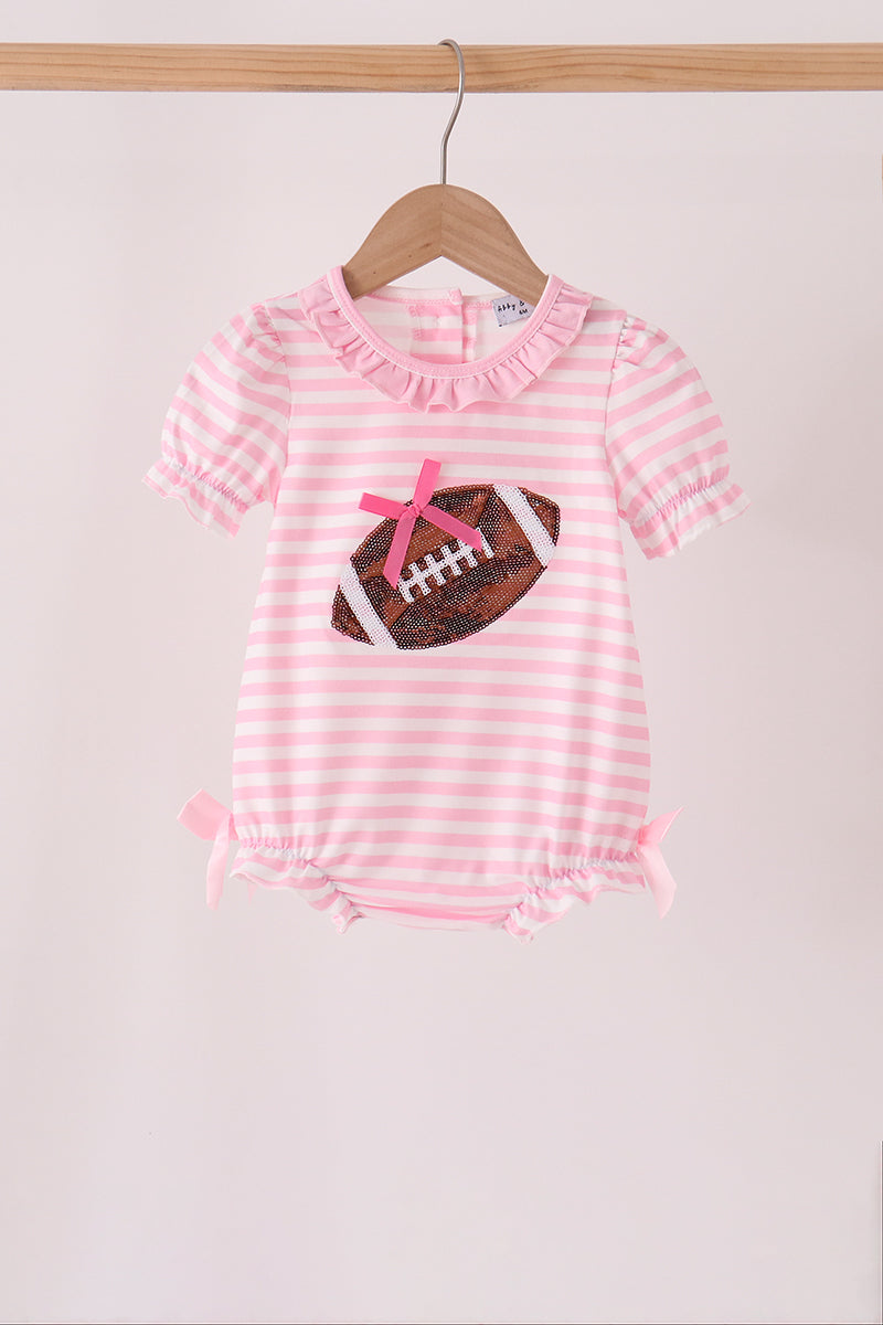 Football sequin stripe ruffle bubble