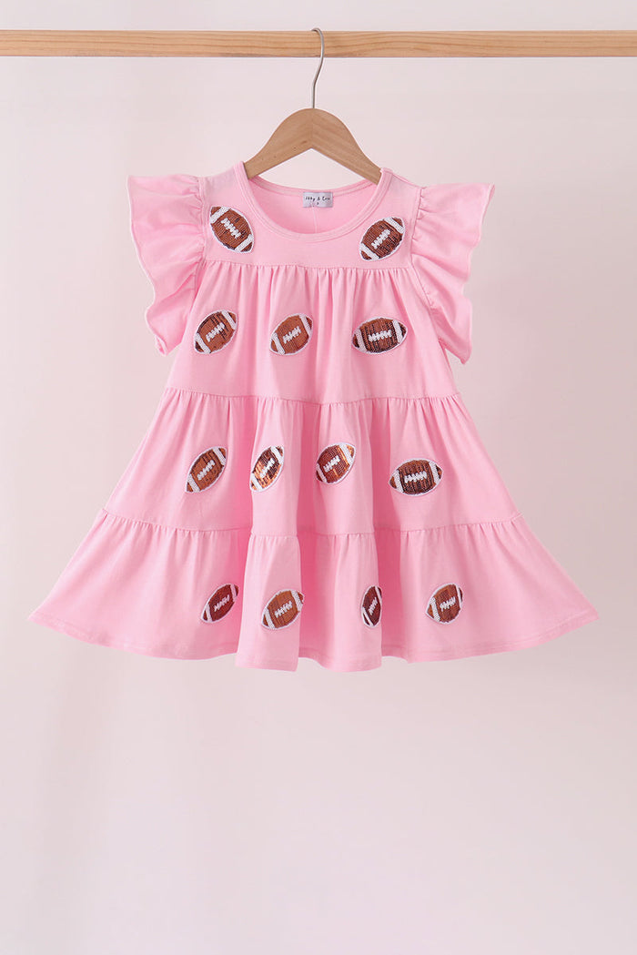 Football sequin tiered dress