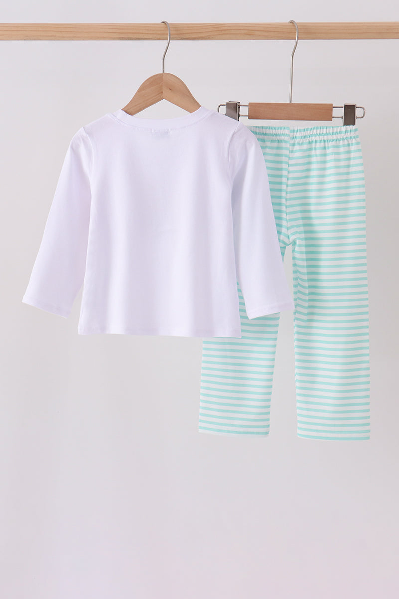 Excavator french knot stripe pants set