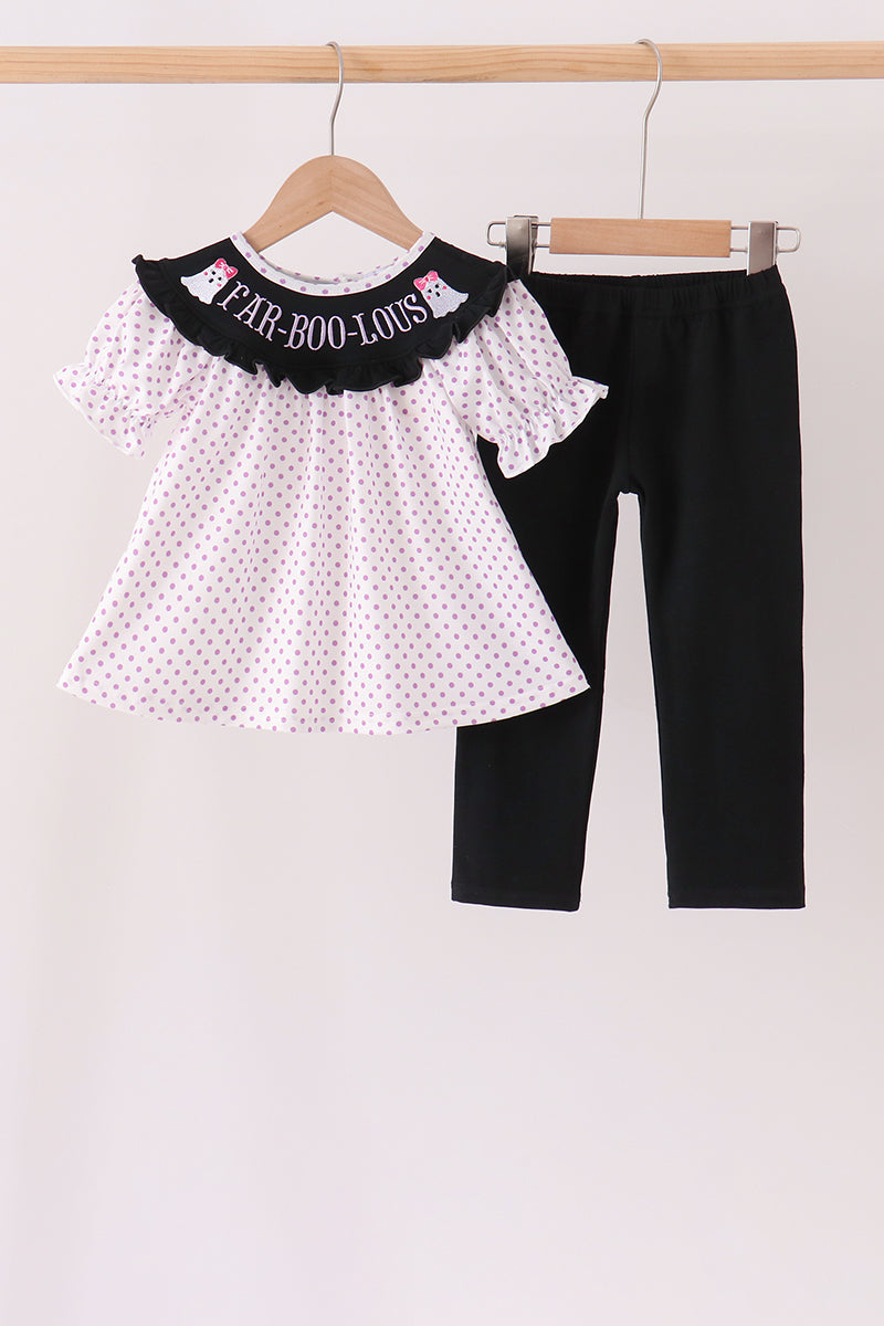 Ghost Embroidery Pants Set