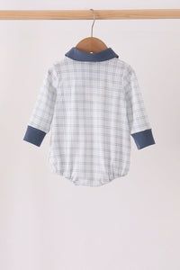 Teal pocket plaid bubble