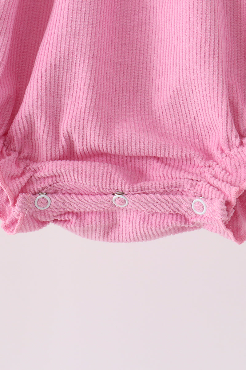 Corduroy lace smocked bubble