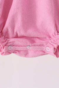 Corduroy lace smocked bubble