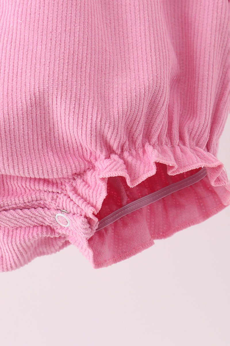 Corduroy lace smocked bubble