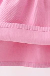 Corduroy lace smocked dress
