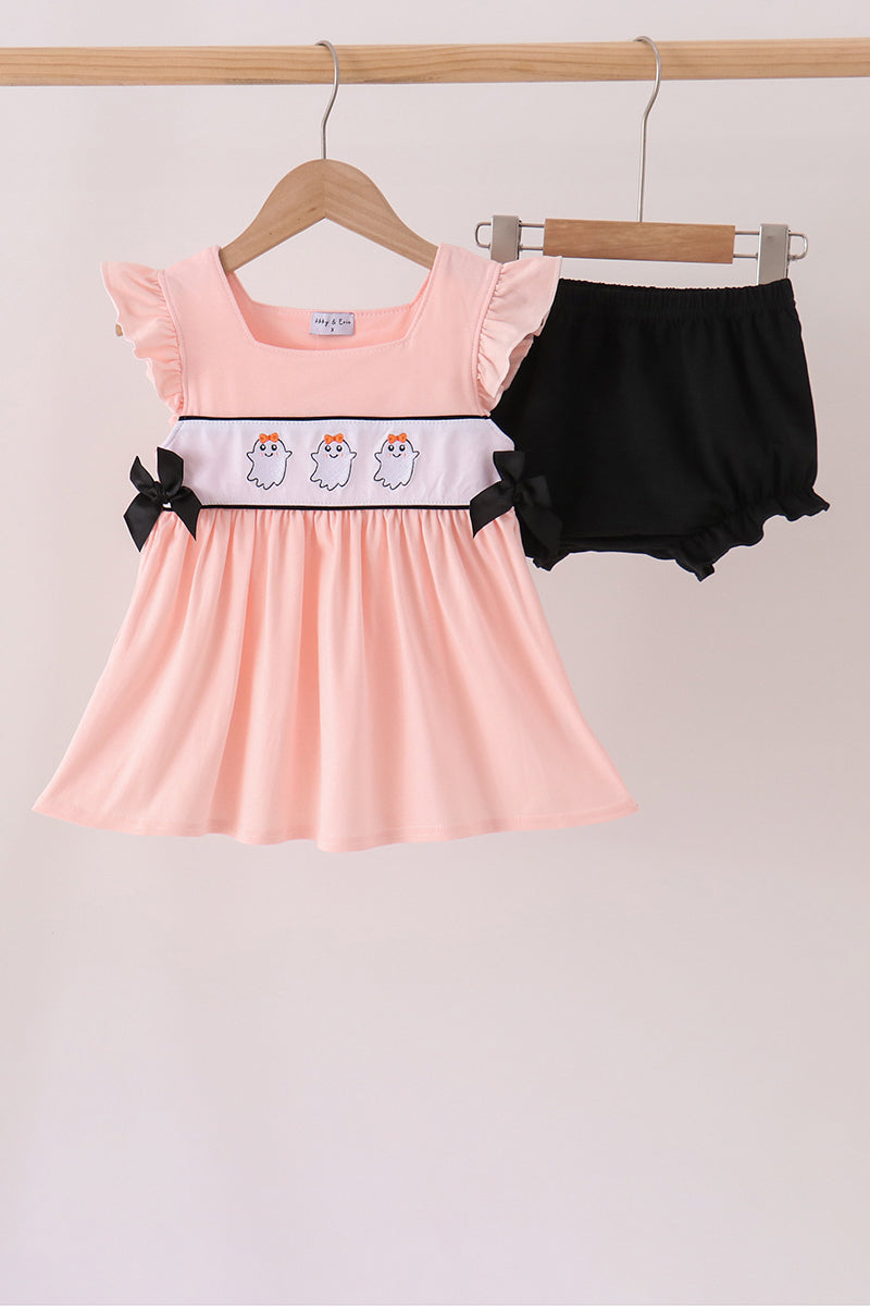 Ghost Embroidery Ruffle Bloomer Set