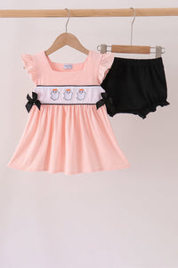 Ghost Embroidery Ruffle Bloomer Set