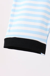Ghost Embroidery Stripe Romper