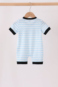 Ghost Embroidery Stripe Romper
