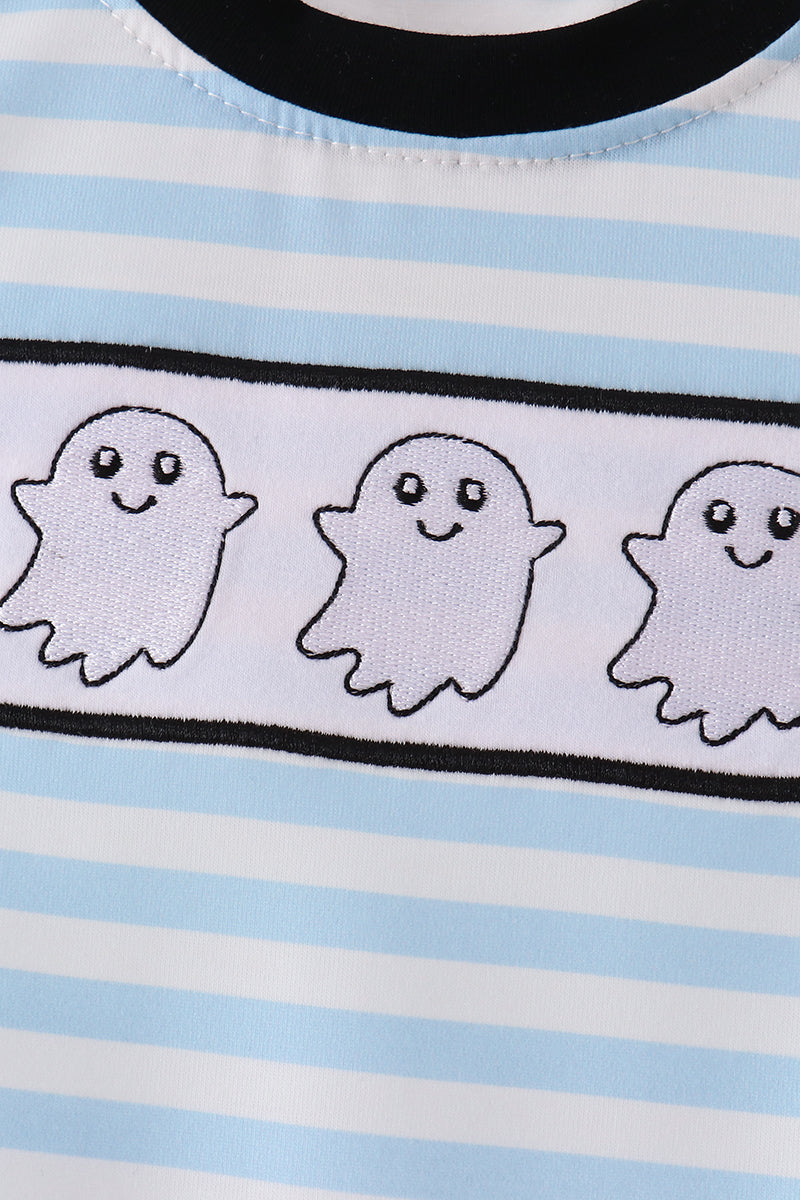 Ghost Embroidery Stripe Top