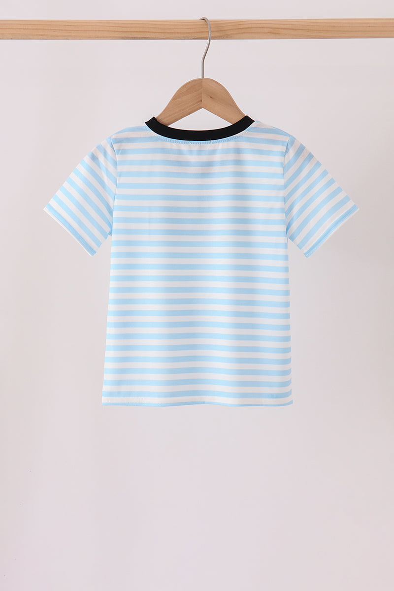 Ghost Embroidery Stripe Top