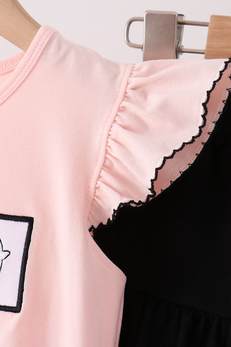 Ghost Embroidery Ruffle Skorts Set