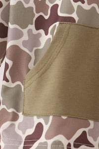 Camouflage deer embroidery hoodie