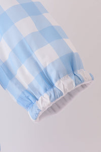 Bow embroidery gingham raincoat