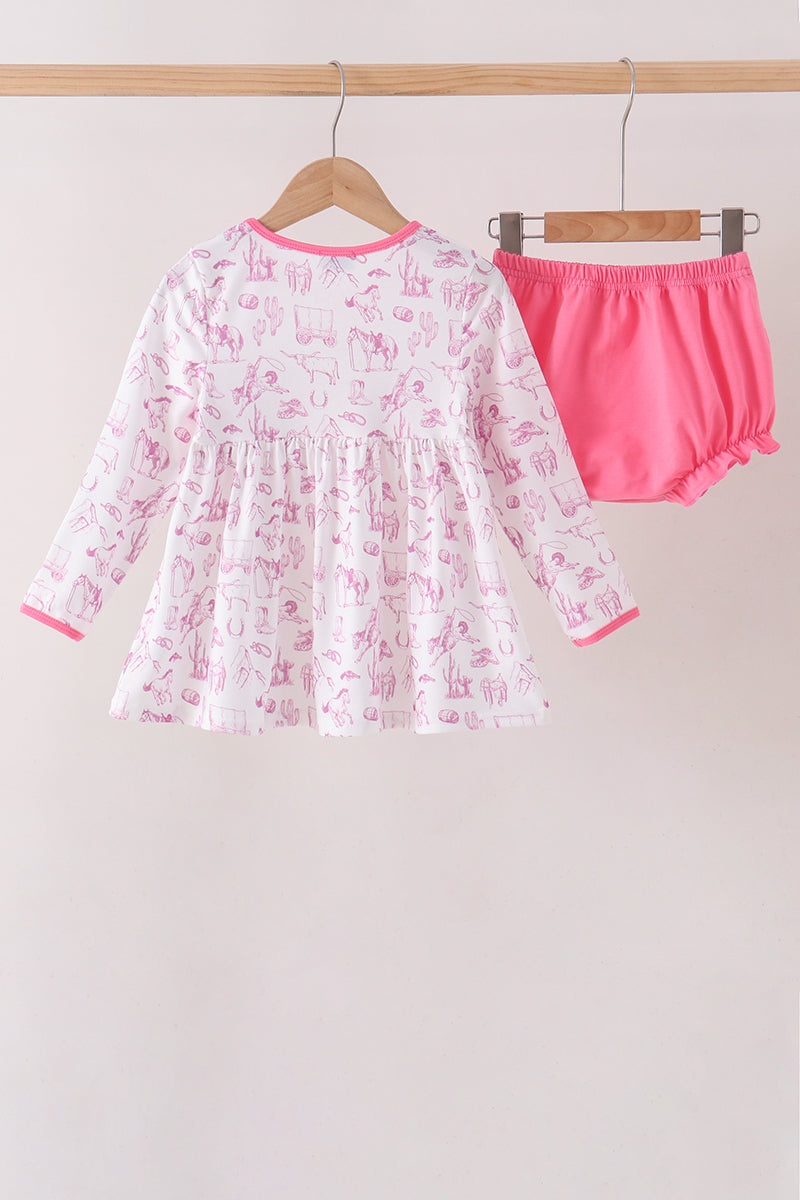 Cowboy boots Smocked Bloomer Set