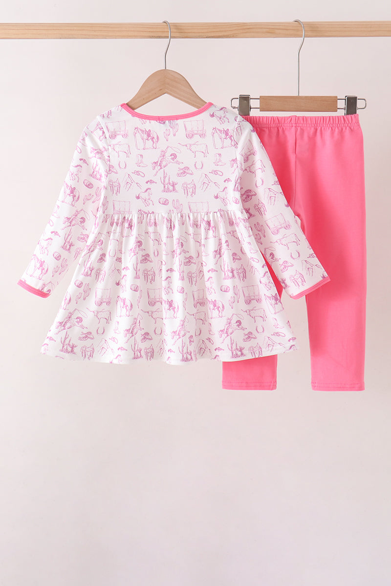 Cowboy boots Smocked Pants Set