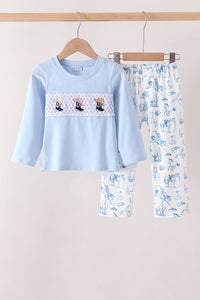 Cowboy Smocked Pants Set