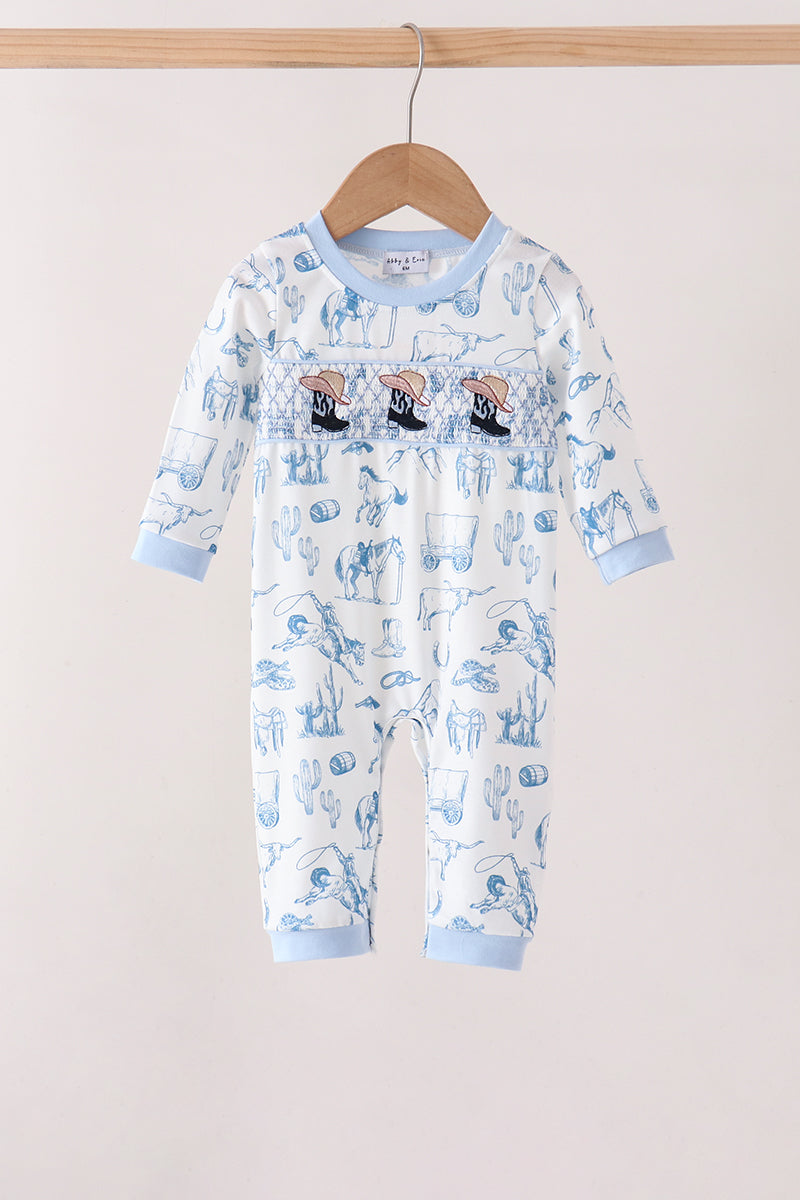 Cowboy Smocked Romper