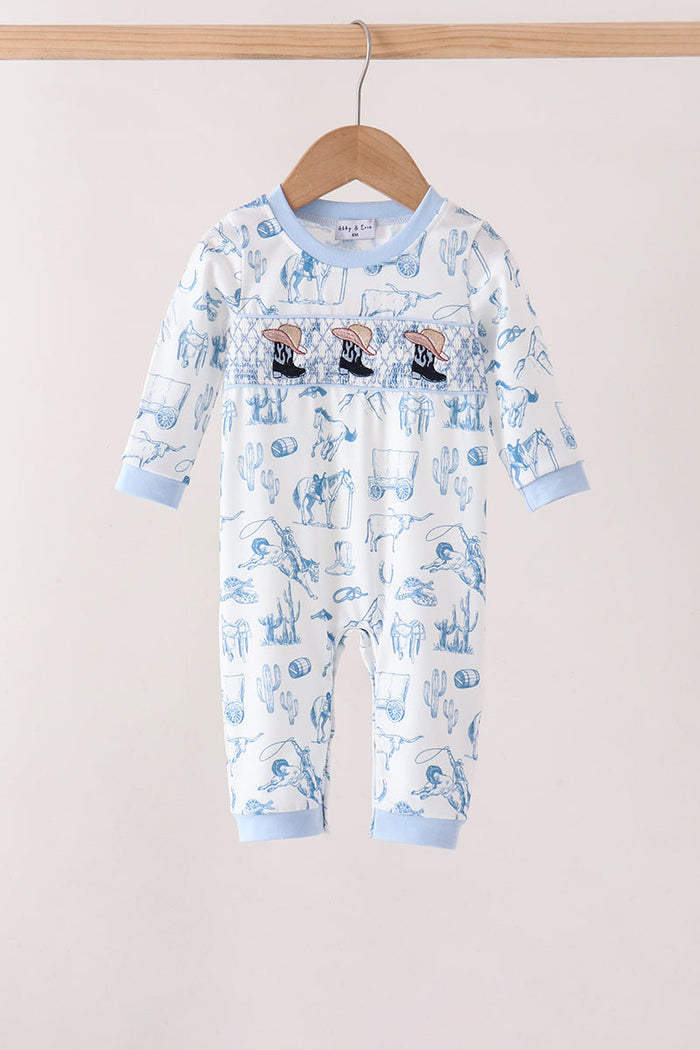 Cowboy Smocked Romper