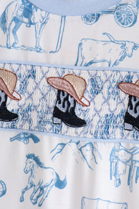 Cowboy Smocked Romper